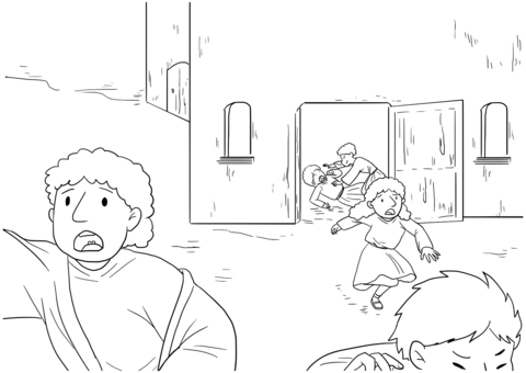 Acts 19 16 Paul  Seven Brothers Flee Coloring Page